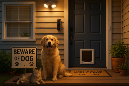 create image that represents home security and pet lovers